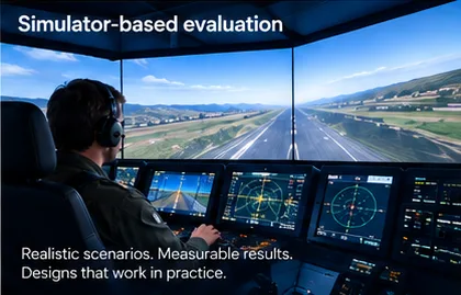 Pilot in a flight simulator