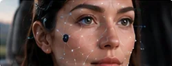Face with expression-tracking points