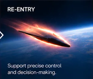 Spaceplane glowing during atmospheric re-entry