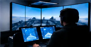 Pilot in a high-fidelity simulator